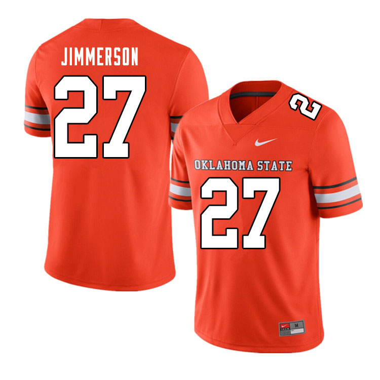 Men #27 Anthony Jimmerson Oklahoma State Cowboys College Football Jerseys Sale-Alternate Orange - Click Image to Close